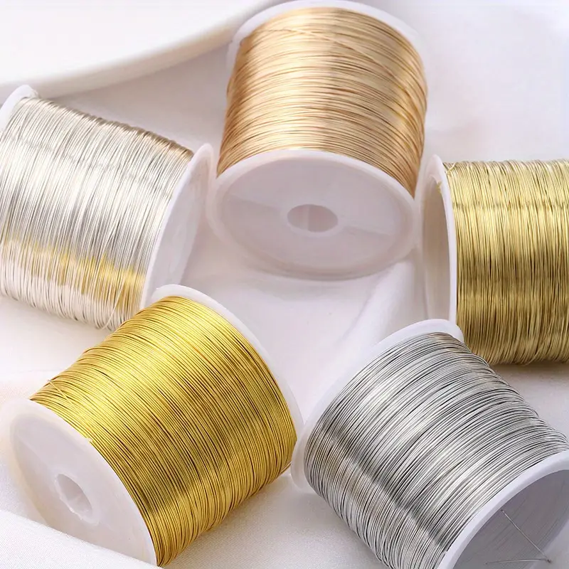 Copper Wire Roll - 1 롤 Golde Slivery 컬러 구리