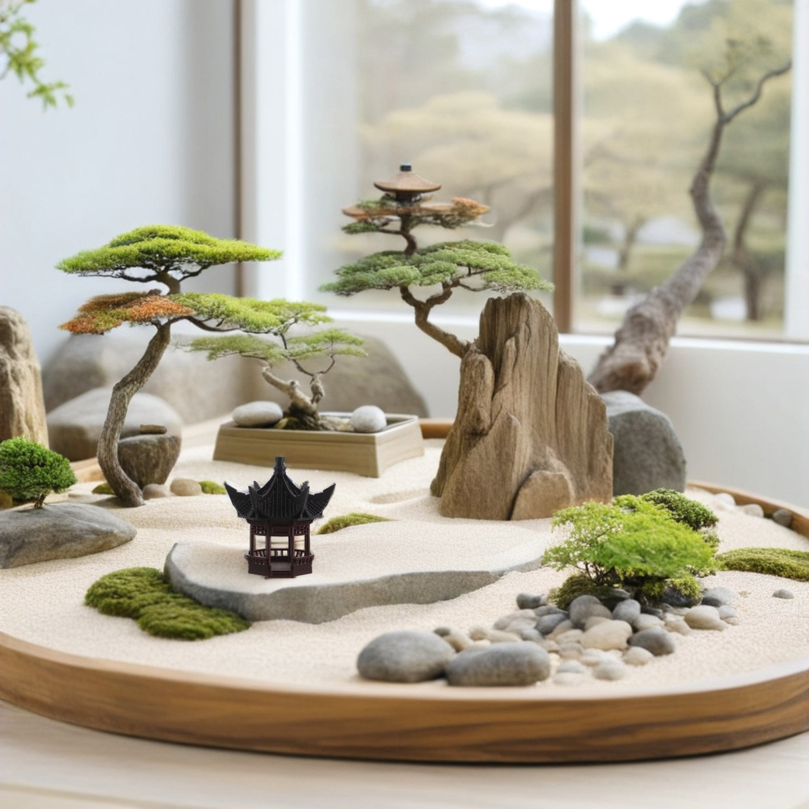 미니어처 파고다 장식, 우아한 아시아풍 디자인, 분재, - Bonsai Garden Landscape Design 리뷰 및 가격
